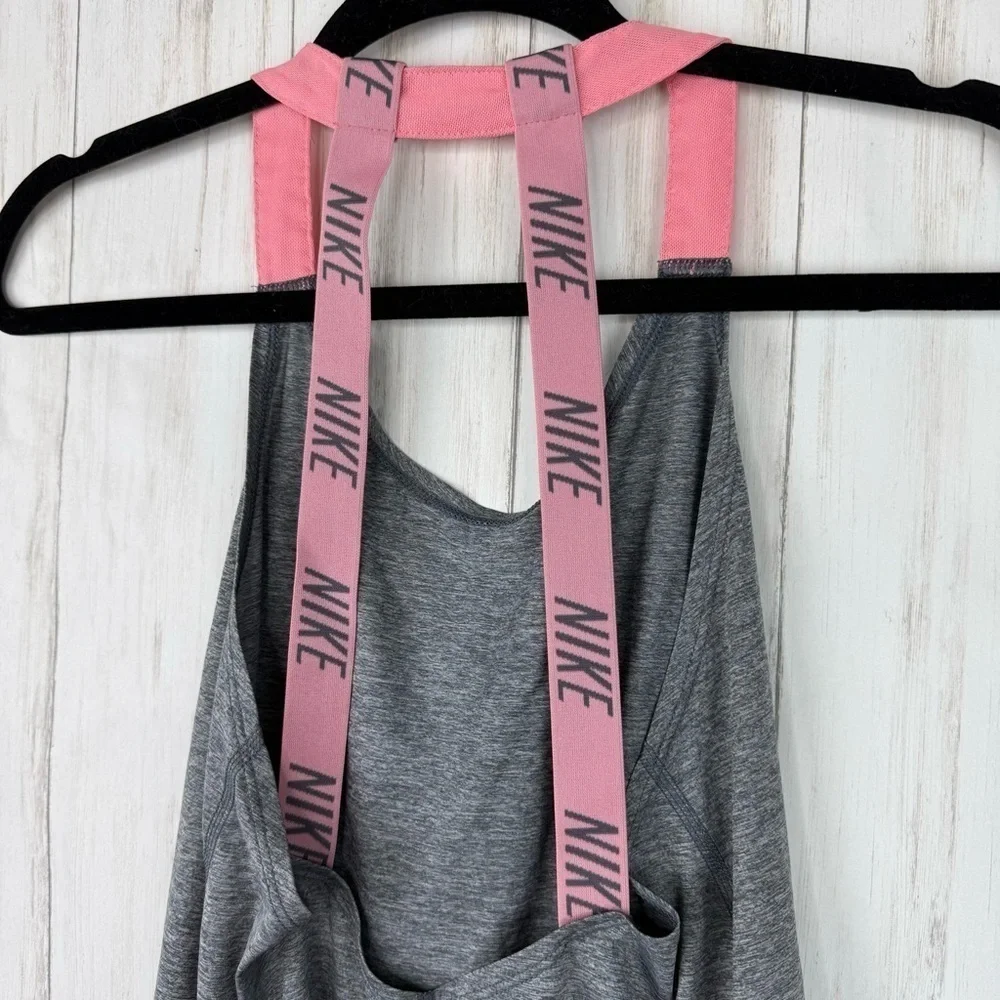 Nike gray and pink open back tank XS